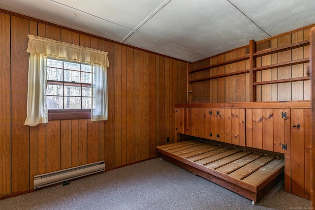 view of sauna / steam room with carpet flooring