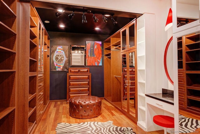 wine area featuring light hardwood / wood-style flooring
