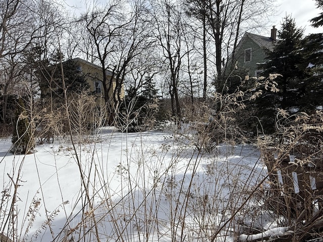 view of snow covered land