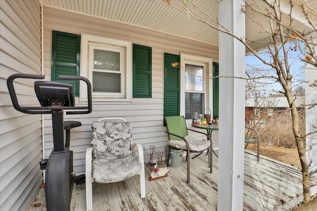 deck with covered porch