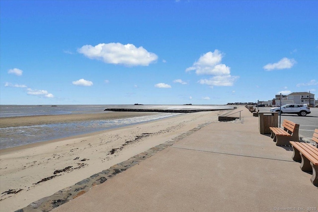 view of water feature featuring a view of the beach