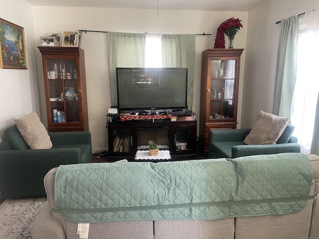 living room with plenty of natural light