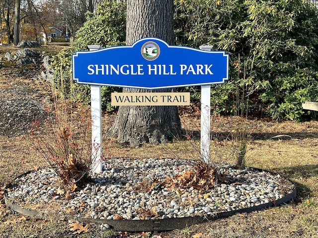 view of community sign