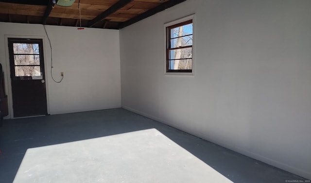 garage with wood ceiling