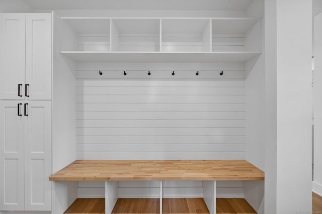 mudroom featuring light wood-type flooring