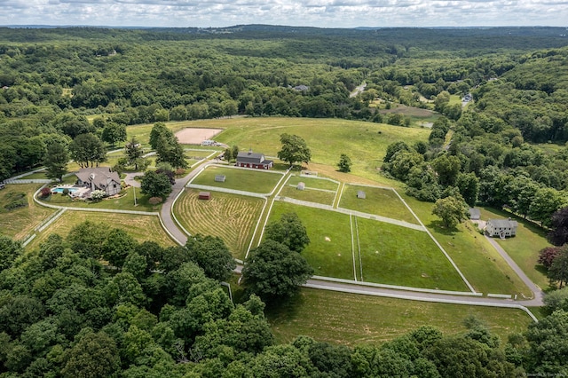 aerial view with a rural view