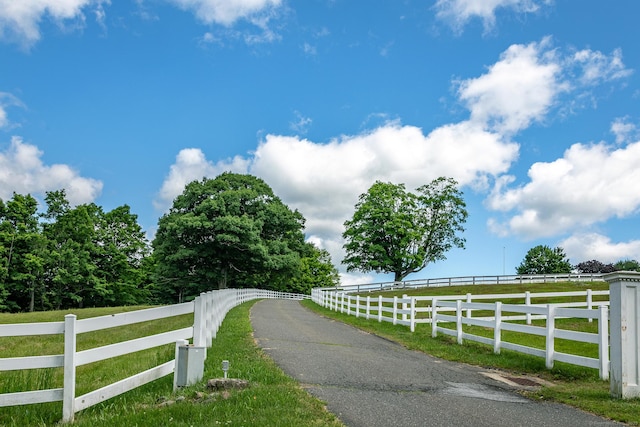 view of street featuring a rural view