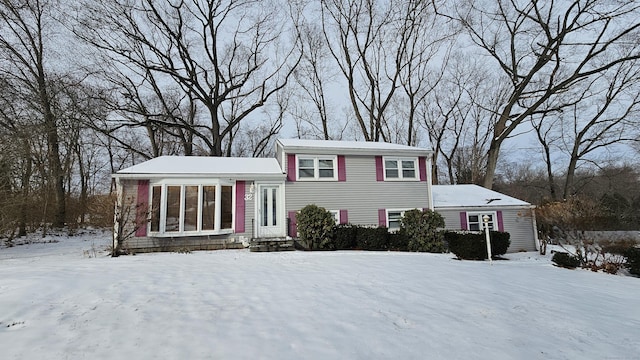 view of split level home