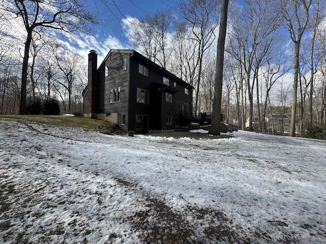 view of snowy exterior