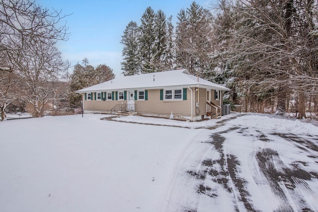 view of front of property featuring central AC