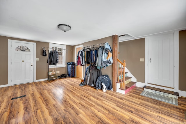 entrance foyer with hardwood / wood-style flooring