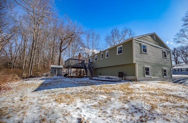 exterior space with a wooden deck