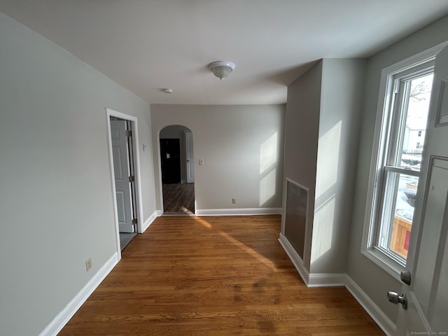 hall featuring dark hardwood / wood-style flooring