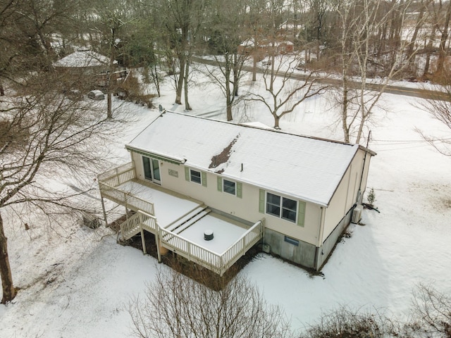 view of snowy aerial view