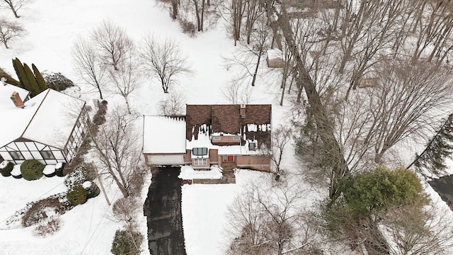 view of snowy aerial view