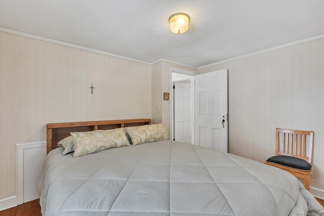 bedroom featuring ornamental molding