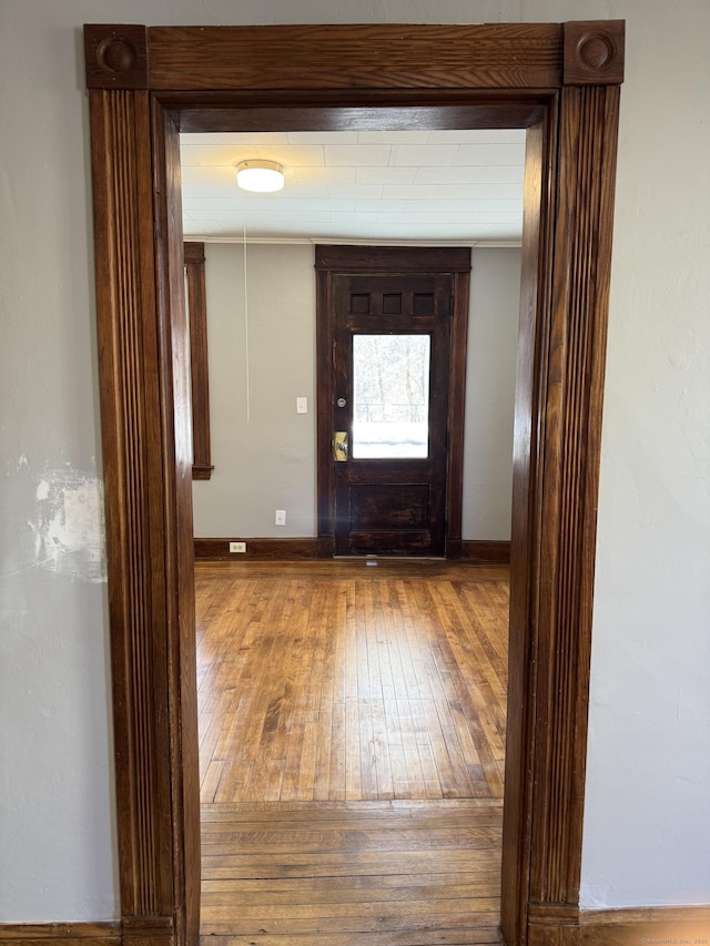 foyer entrance featuring hardwood / wood-style flooring