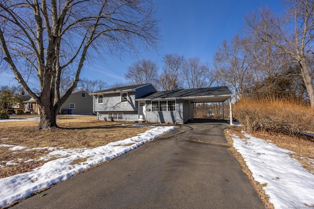 view of front of house with a carport