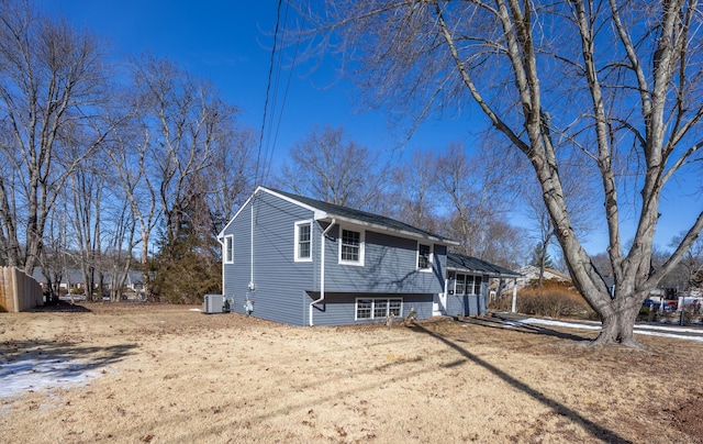 view of front of home with central AC unit