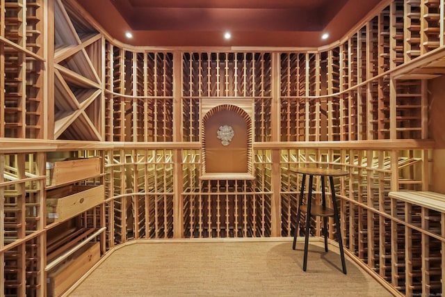 wine cellar featuring recessed lighting