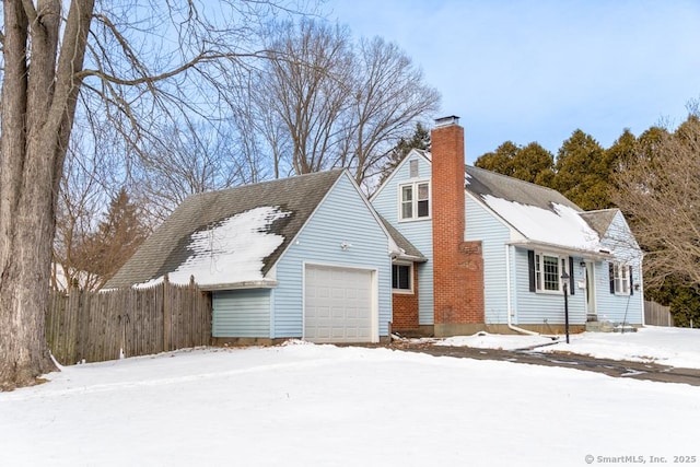 exterior space with a garage