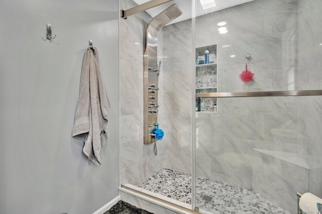 bathroom featuring walk in shower