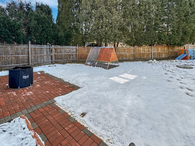 view of snowy yard