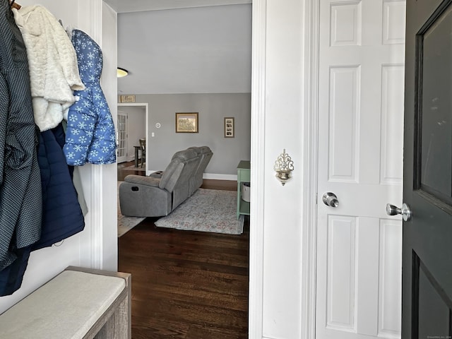 interior space featuring dark hardwood / wood-style flooring