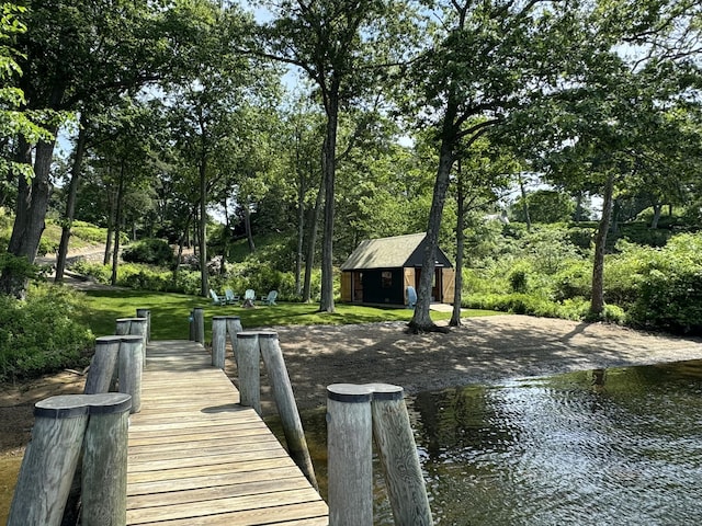 109 Elys Ferry Rd, Lyme, CT 06371 - dock with a water view and a lawn