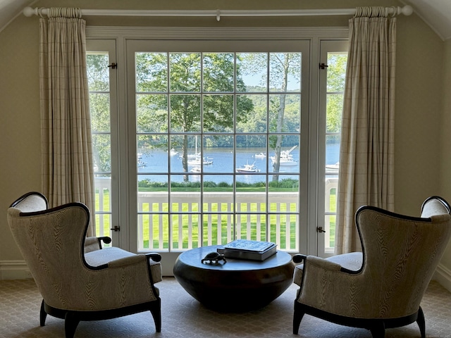 109 Elys Ferry Rd, Lyme, CT 06371 - sitting room featuring a water view and healthy amount of natural light
