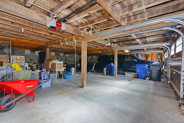 garage featuring a garage door opener