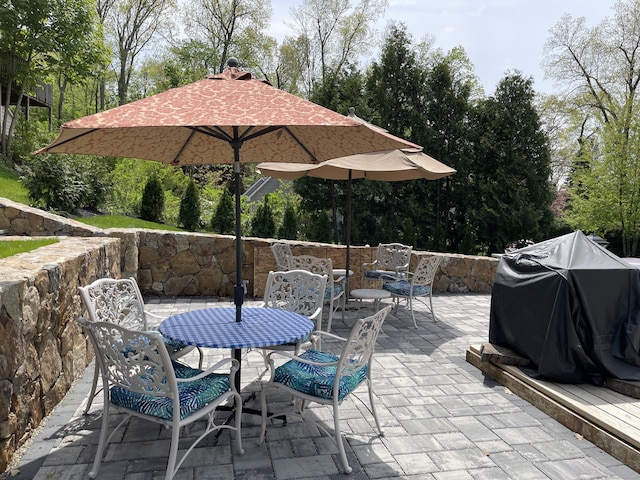 view of patio / terrace with a grill