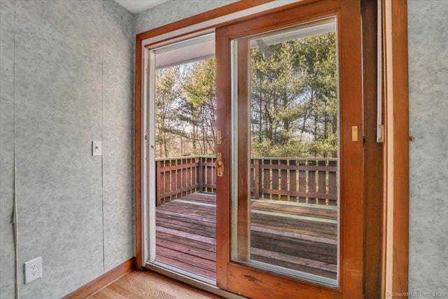 entryway featuring light hardwood / wood-style floors