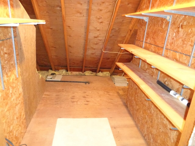 view of unfinished attic