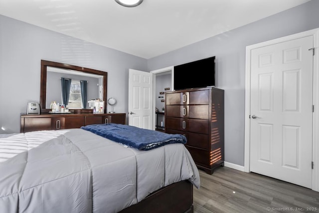 bedroom featuring wood-type flooring