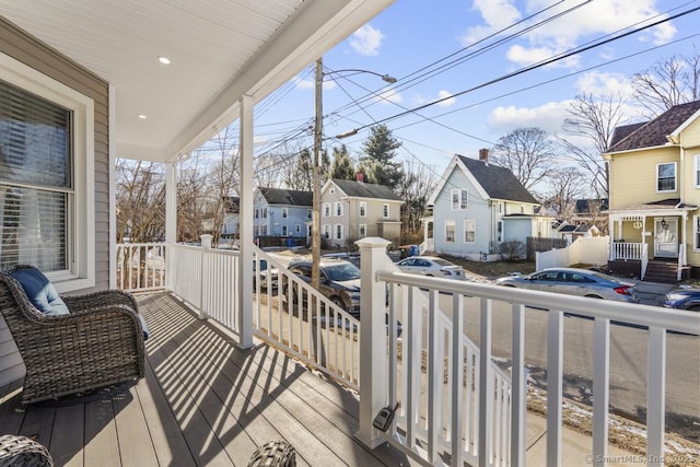 deck featuring a porch