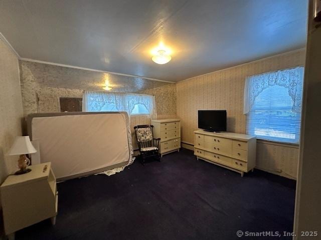 bedroom featuring crown molding