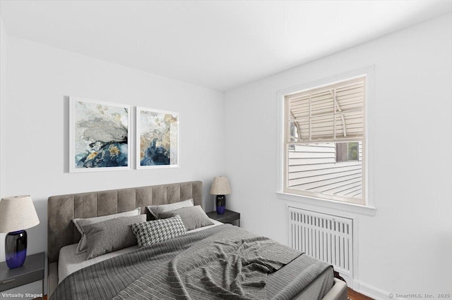 bedroom with radiator