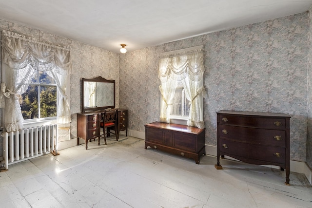 sitting room featuring radiator