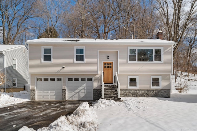 split foyer home with a garage