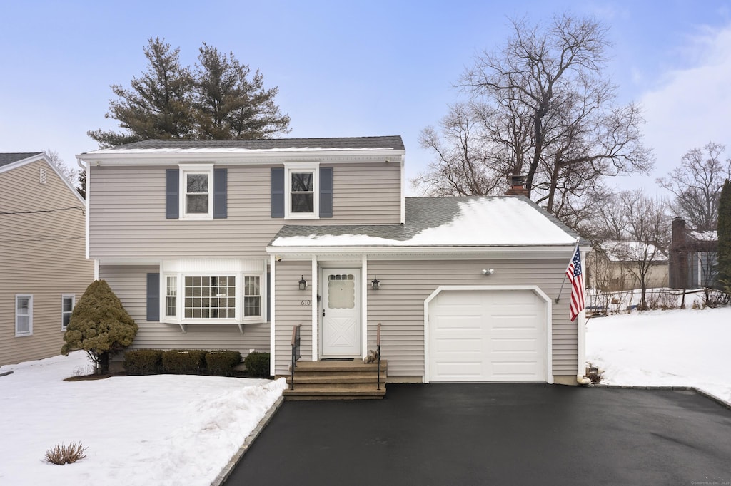 view of front property with a garage