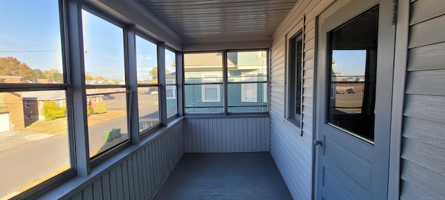 view of unfurnished sunroom