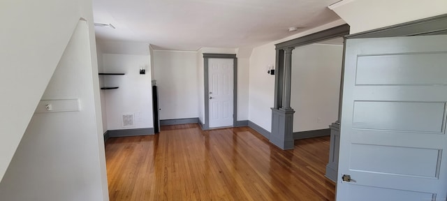 interior space featuring wood-type flooring