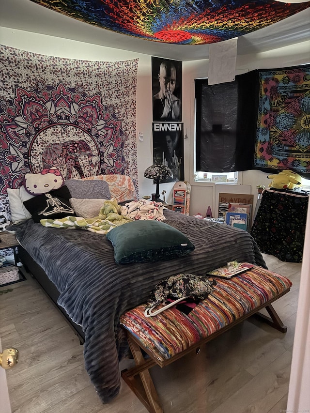 bedroom featuring light hardwood / wood-style flooring