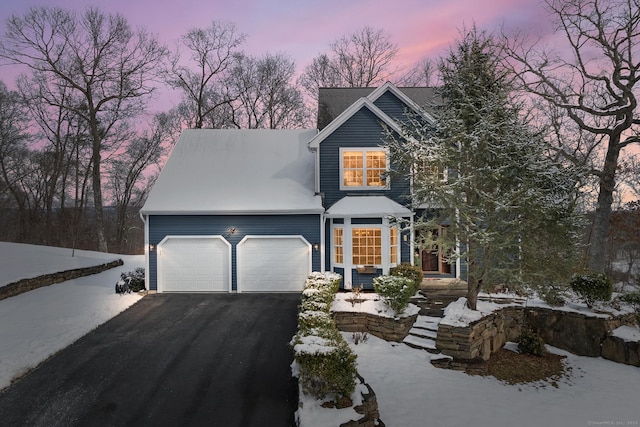 view of front of house with a garage