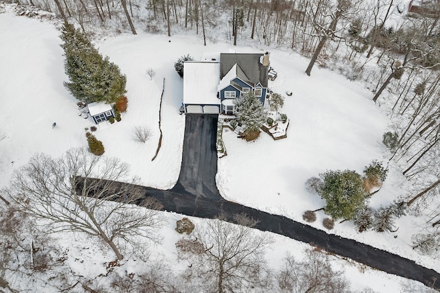 view of snowy aerial view