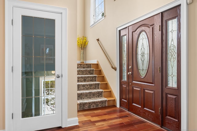 entrance foyer with hardwood / wood-style flooring