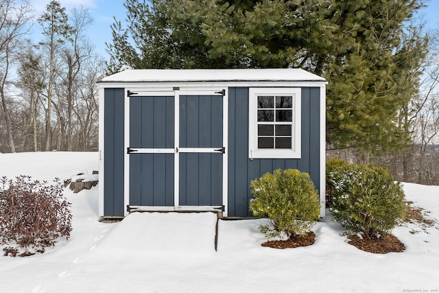 view of snow covered structure