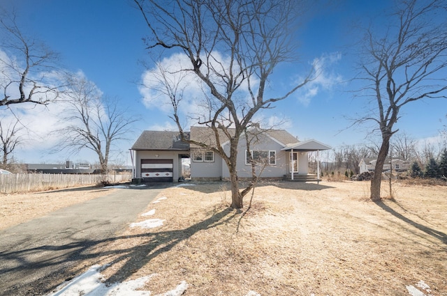 view of front of house with a garage