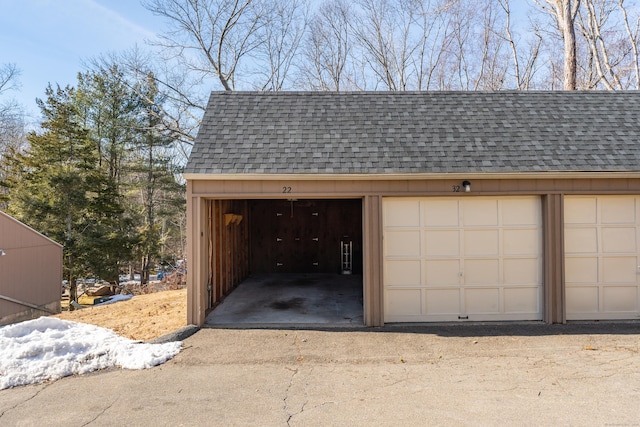 view of garage